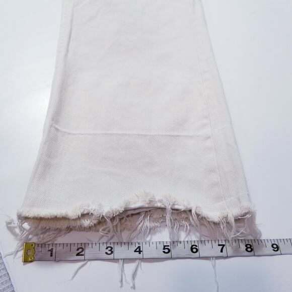 AMO Jeans Bella Vintage White Frayed Hem High Rise Denim - Picture 7 of 14